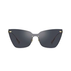 Bolon Rimless Cat-Eye Sunglasses in Black with Gold Accents